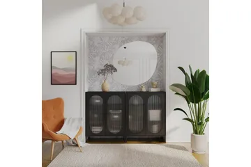 Kaappi Luna 80x40x102 cm, Musta - 80x40x102 cm, Musta - Säilytys - Kaappi - Vitriini