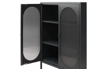 Kaappi Luna 80x40x102 cm, Musta - 80x40x102 cm, Musta - Säilytys - Kaappi - Vitriini