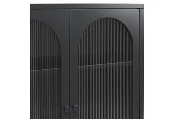 Kaappi Luna 80x40x102 cm, Musta - 80x40x102 cm, Musta - Säilytys - Kaappi - Vitriini