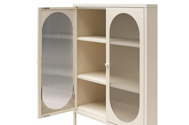 Kaappi Luna 80x40x102 cm, Pergamentti - 80x40x102 cm, Pergamentti - Säilytys - Kaappi - Vitriini