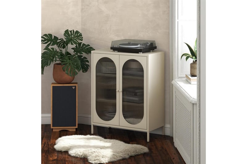 Kaappi Luna 80x40x102 cm, Pergamentti - 80x40x102 cm, Pergamentti - Säilytys - Kaappi - Vitriini