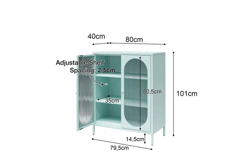 Kaappi Luna 80x40x102 cm, Pergamentti - 80x40x102 cm, Pergamentti - Säilytys - Kaappi - Säilytyskaappi