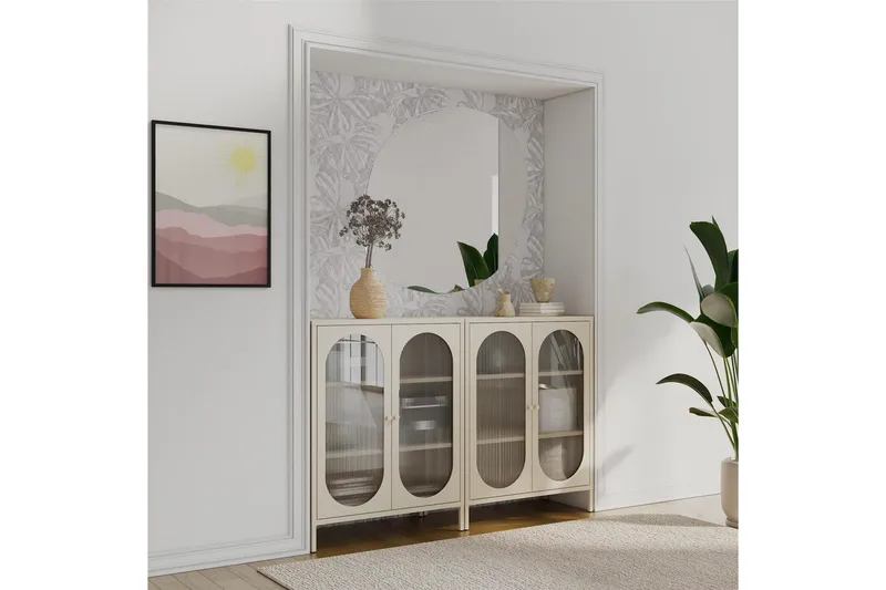 Kaappi Luna 80x40x102 cm, Pergamentti - 80x40x102 cm, Pergamentti - Säilytys - Kaappi - Säilytyskaappi