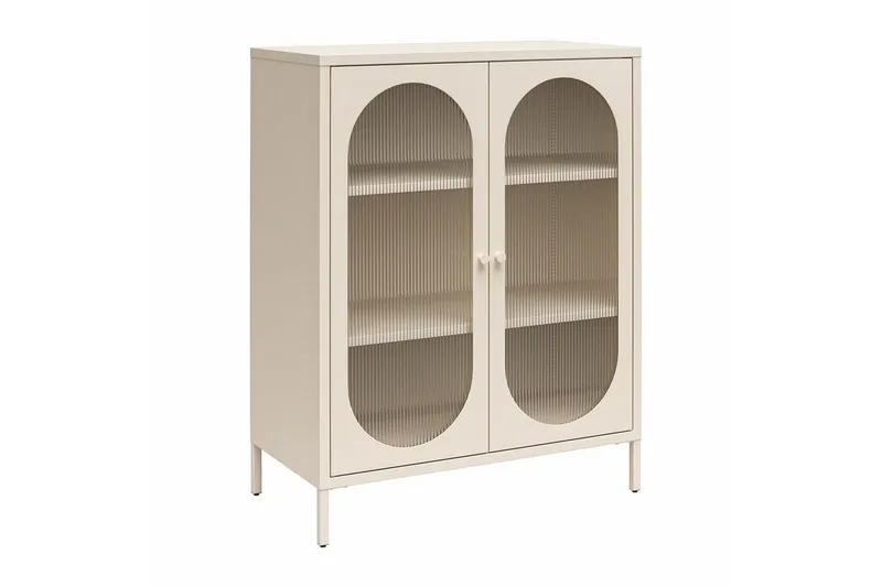 Kaappi Luna 80x40x102 cm, Pergamentti - 80x40x102 cm, Pergamentti - Säilytys - Kaappi - Vitriini