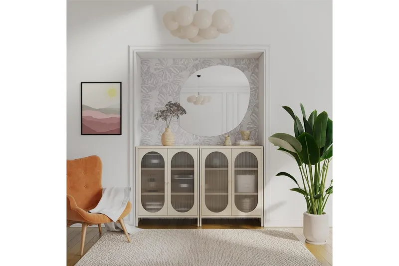 Kaappi Luna 80x40x102 cm, Pergamentti - 80x40x102 cm, Pergamentti - Säilytys - Kaappi - Säilytyskaappi