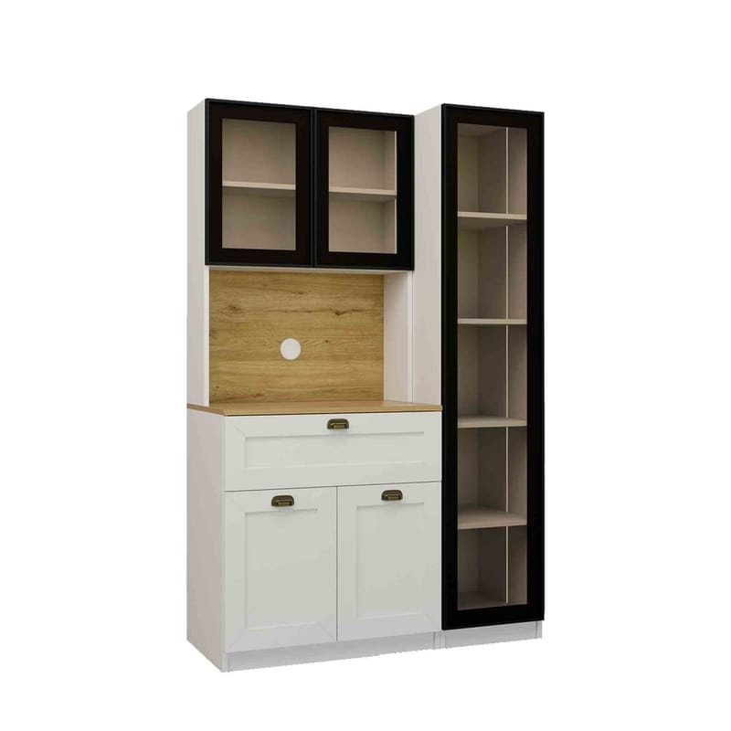 Kahvibaari Hanah Home Nero (120 x 191,8 x 44 cm) valkoinen - Valkoinen - Säilytys - Kaappi - Vitriini
