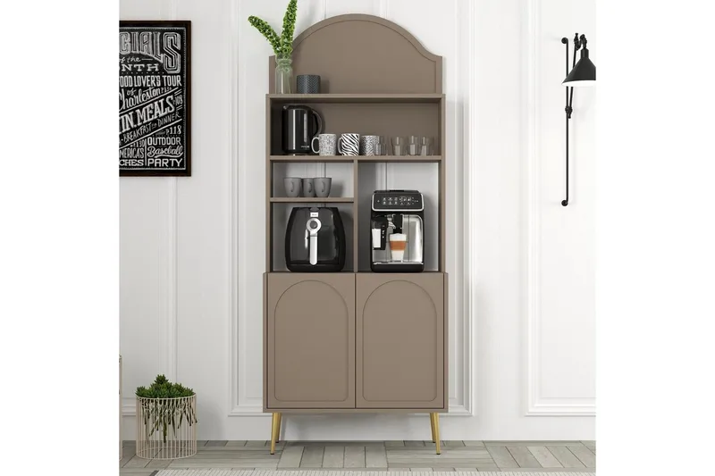 Kahvibaari Kaappi Hazim Kaksi Atlas / Kulta - Atlas / Kulta - Säilytys - Kaappi - Baarikaappi