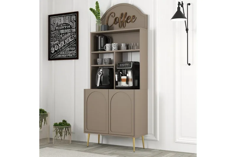 Kahvibaari Kaappi Hazim Kaksi Atlas / Kulta - Atlas / Kulta - Säilytys - Kaappi - Baarikaappi