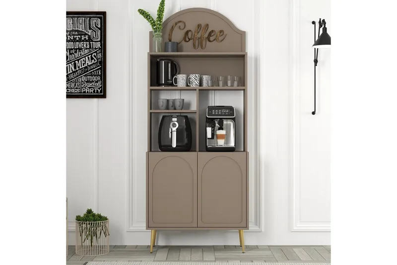 Kahvibaari Kaappi Hazim Kaksi Atlas / Kulta - Atlas / Kulta - Säilytys - Kaappi - Baarikaappi