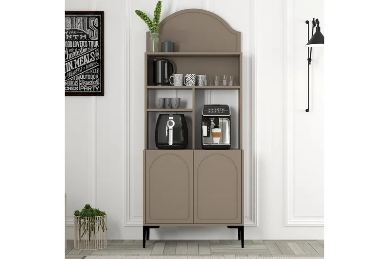 Kahvibaari Kaappi Hazim Kaksi Atlas / Musta - Atlas / Musta - Säilytys - Kaappi - Baarikaappi