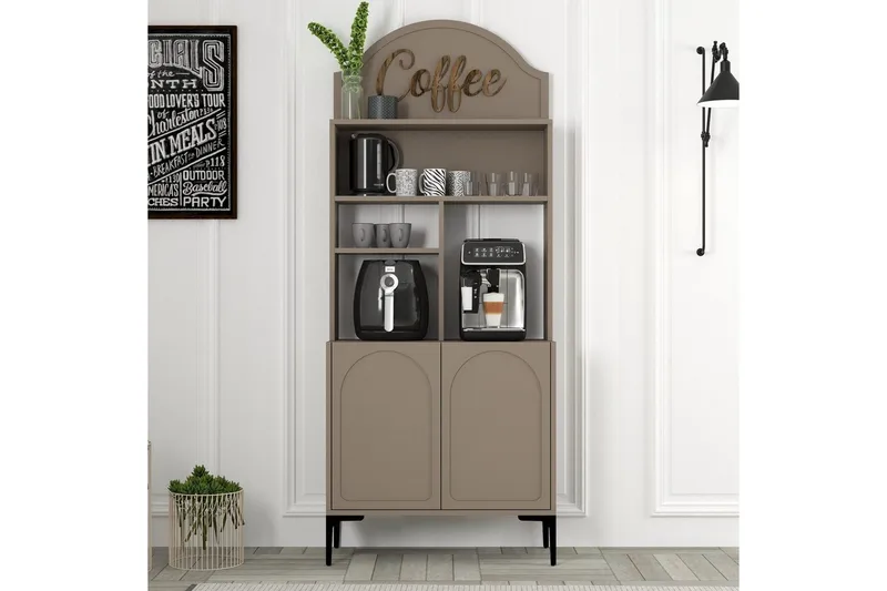 Kahvibaari Kaappi Hazim Kaksi Atlas / Musta - Atlas / Musta - Säilytys - Kaappi - Baarikaappi