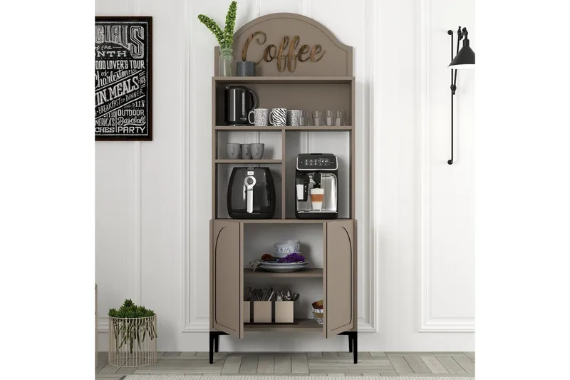 Kahvibaari Kaappi Hazim Kaksi Atlas / Musta - Atlas / Musta - Säilytys - Kaappi - Baarikaappi