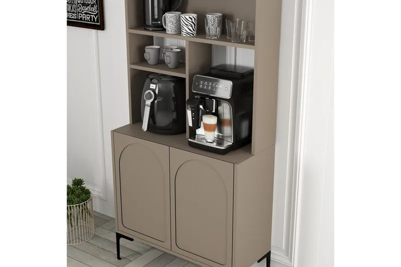 Kahvibaari Kaappi Hazim Kaksi Atlas / Musta - Atlas / Musta - Säilytys - Kaappi - Baarikaappi