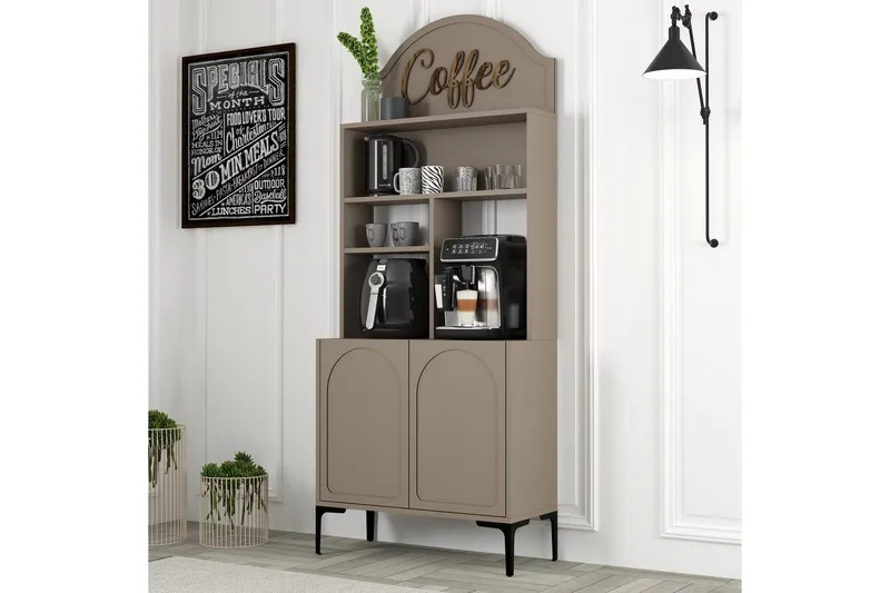 Kahvibaari Kaappi Hazim Kaksi Atlas / Musta - Atlas / Musta - Säilytys - Kaappi - Baarikaappi