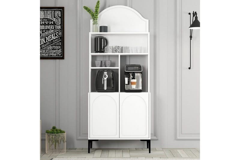Kahvibaari Kaappi Hazim Kaksi Valkoinen / Musta - Valkoinen / Musta - Säilytys - Kaappi - Baarikaappi