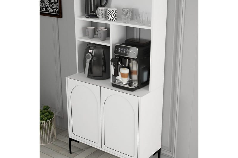 Kahvibaari Kaappi Hazim Kaksi Valkoinen / Musta - Valkoinen / Musta - Säilytys - Kaappi - Baarikaappi