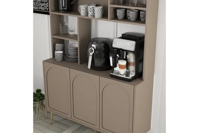 Kahvibaari Kaappi Hazim Kolme Atlas / Kulta - Atlas / Kulta - Säilytys - Kaappi - Baarikaappi