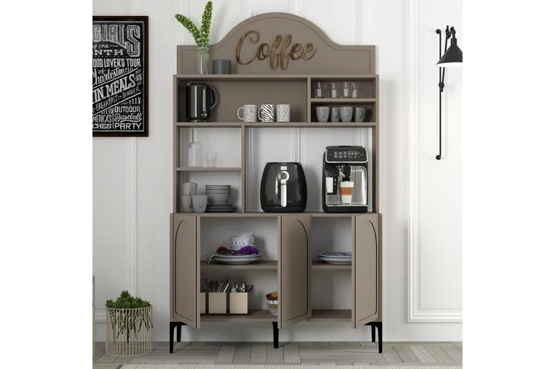 Kahvibaari Kaappi Hazim Kolme Atlas / Musta - Atlas / Musta - Säilytys - Kaappi - Baarikaappi