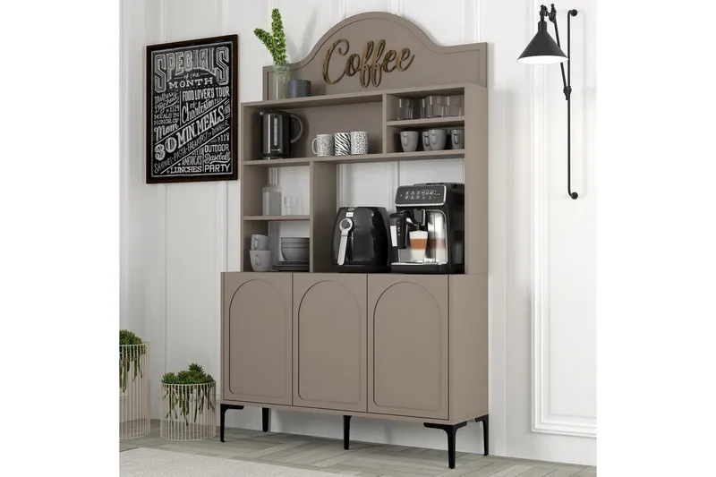 Kahvibaari Kaappi Hazim Kolme Atlas / Musta - Atlas / Musta - Säilytys - Kaappi - Baarikaappi