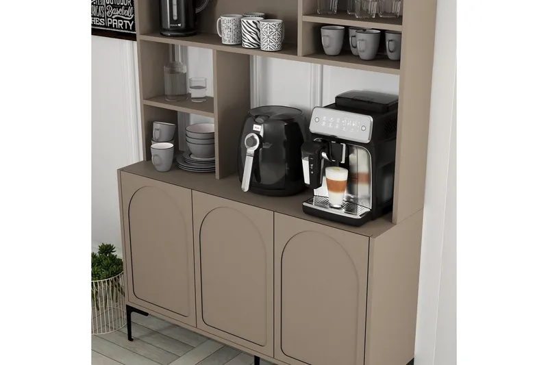 Kahvibaari Kaappi Hazim Kolme Atlas / Musta - Atlas / Musta - Säilytys - Kaappi - Baarikaappi