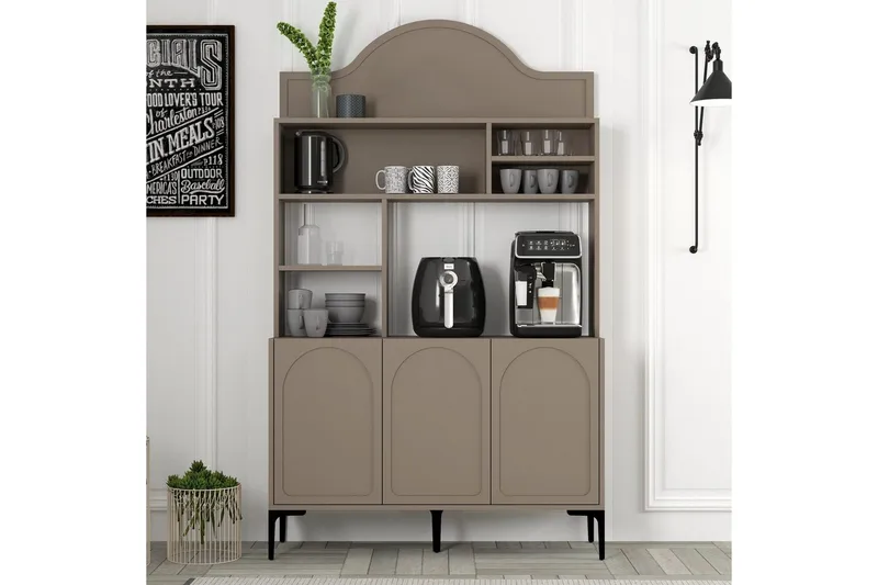 Kahvibaari Kaappi Hazim Kolme Atlas / Musta - Atlas / Musta - Säilytys - Kaappi - Baarikaappi