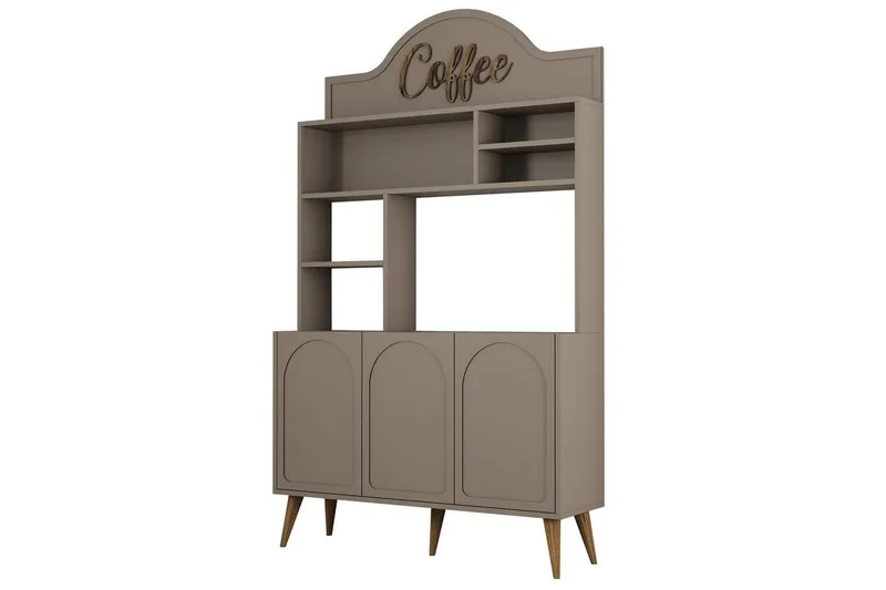 Kahvibaari Kaappi Hazim Kolme Atlas / Pähkinäpuu - Atlas / Pähkinäpuu - Säilytys - Kaappi - Baarikaappi