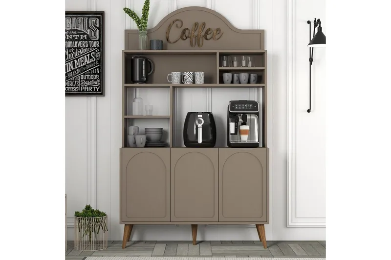 Kahvibaari Kaappi Hazim Kolme Atlas / Pähkinäpuu - Atlas / Pähkinäpuu - Säilytys - Kaappi - Baarikaappi