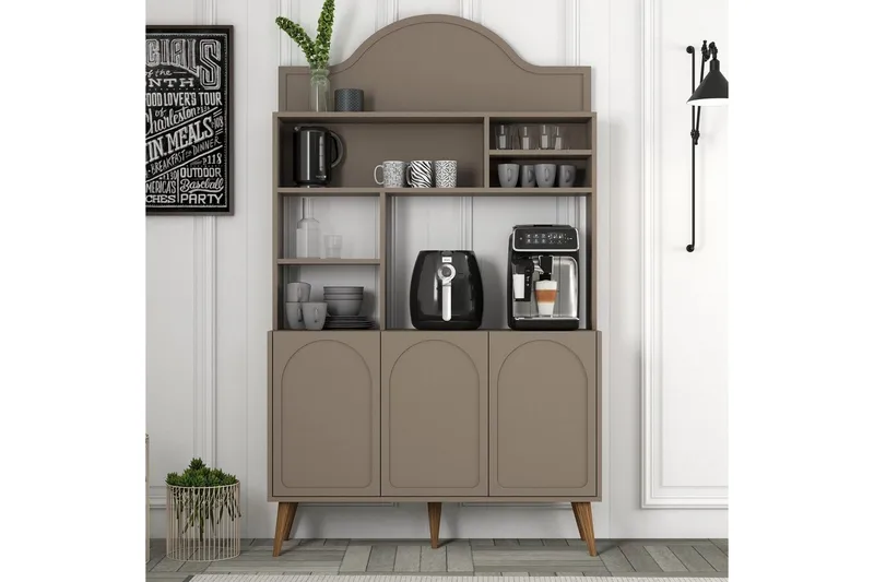 Kahvibaari Kaappi Hazim Kolme Atlas / Pähkinäpuu - Atlas / Pähkinäpuu - Säilytys - Kaappi - Baarikaappi