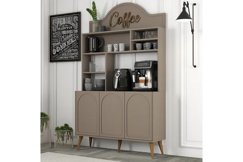 Kahvibaari Kaappi Hazim Kolme Atlas / Pähkinäpuu - Atlas / Pähkinäpuu - Säilytys - Kaappi - Baarikaappi