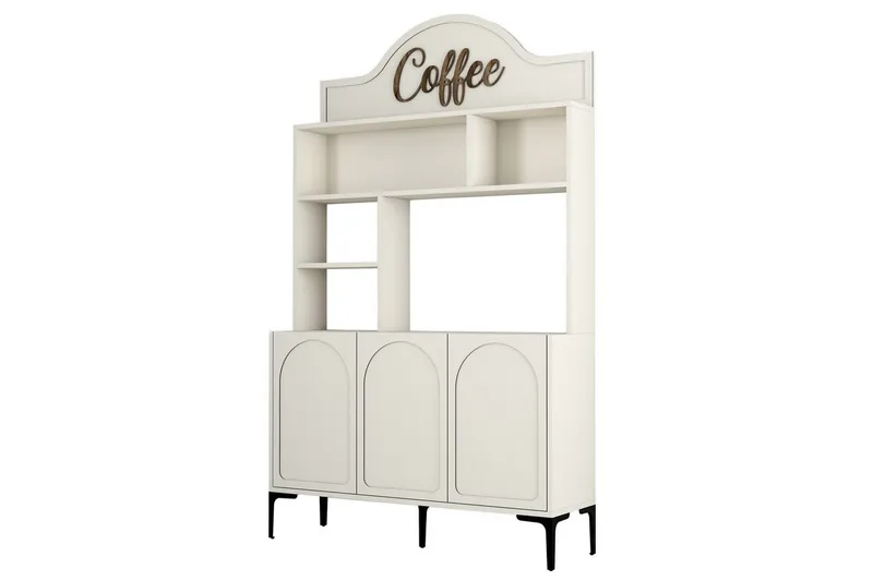 Kahvibaari Kaappi Hazim Kolme Kerma / Musta - Kerma / Musta - Säilytys - Kaappi - Baarikaappi