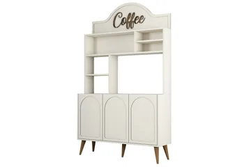 Kahvibaari Kaappi Hazim Kolme Kermanvärinen / Pähkinäpuu