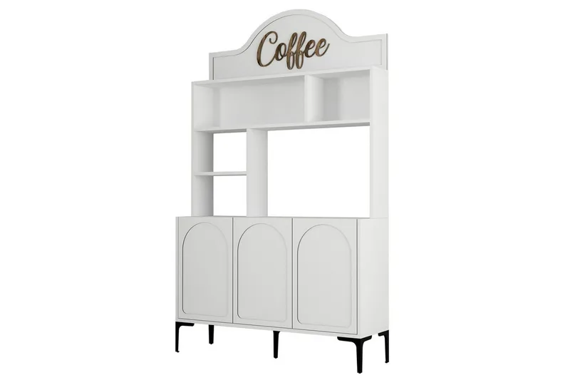 Kahvibaari Kaappi Hazim Kolme Valkoinen / Musta, Valkoinen / Musta