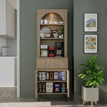 kahvibaarikaappi Kalune Design Ledli (60 x 179 x 41,8 cm) Atlantic Pine - Säilytys - Kaappi - Baarikaappi