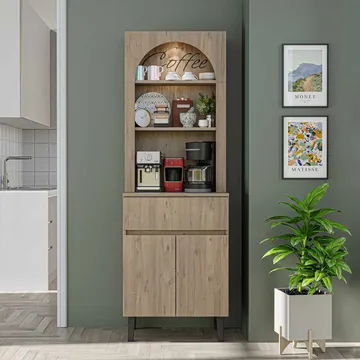 kahvibaarikaappi Kalune Design Ledli (60 x 179 x 41,8 cm) Atlantic Pine - Säilytys - Kaappi - Baarikaappi