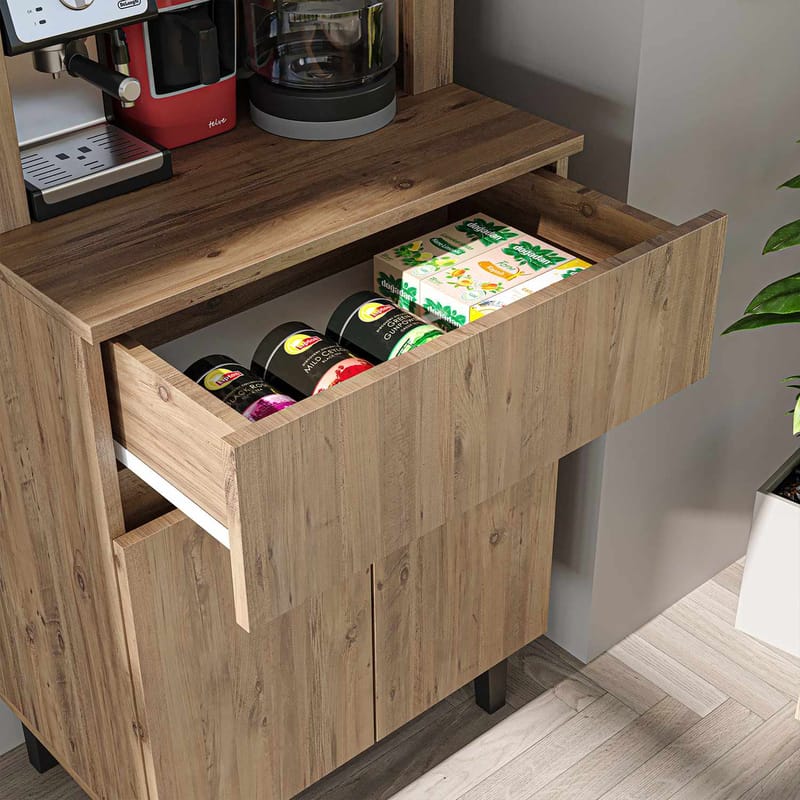 kahvibaarikaappi Kalune Design Ledli (60 x 179 x 41,8 cm) Atlantic Pine - Säilytys - Kaappi - Baarikaappi