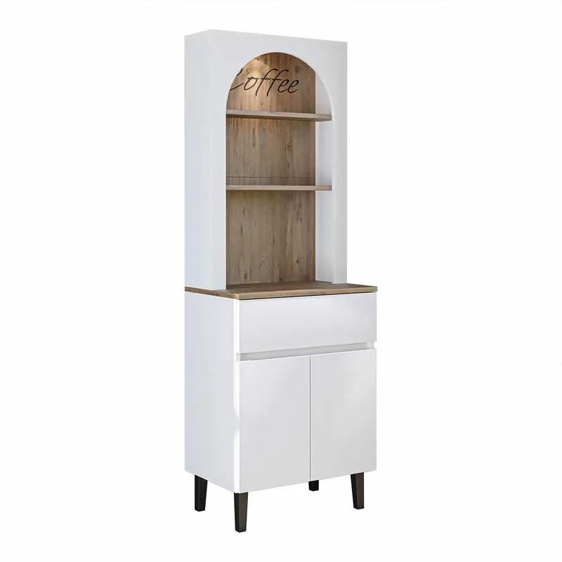 kahvibaarikaappi Kalune Design Ledli (60 x 179 x 41,8 cm) Valkoinen Atlantik-mänty