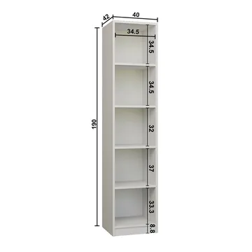 Kahvitaso Hanah Home Nero 1600-222 (40 x 190 x 42 cm) valkoinen - Valkoinen - Säilytys - Kaappi - Vitriini