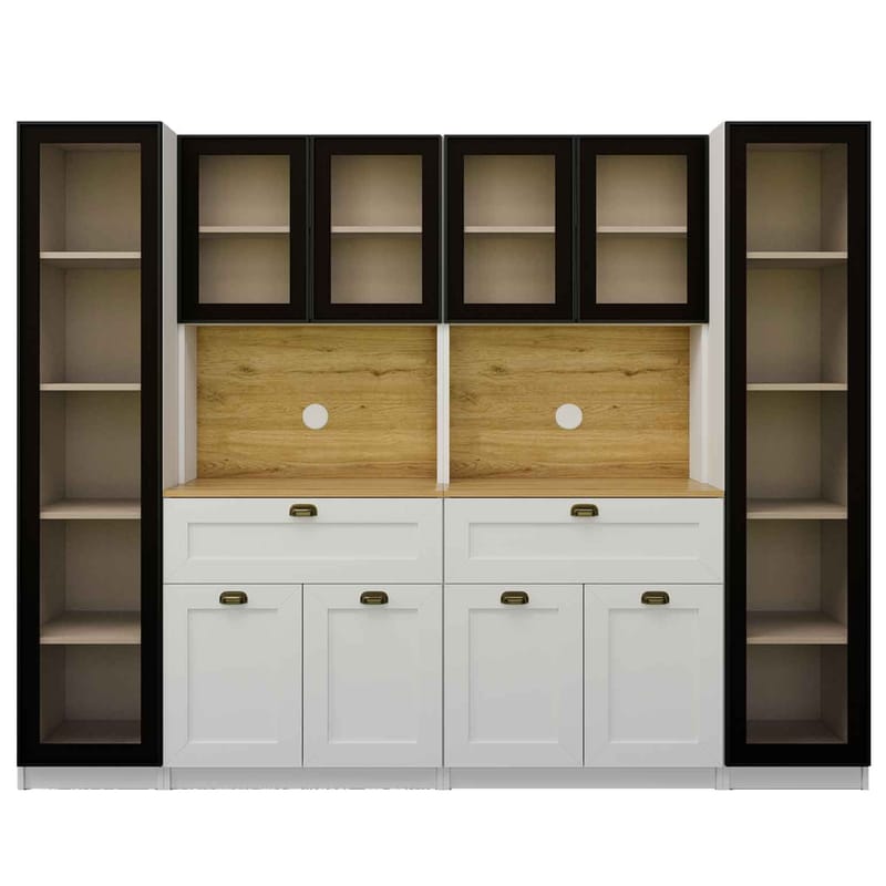 Kahvitaso Hanah Home Nero Quad 1600-224 (240 x 190 x 44 cm) valkoinen - Valkoinen - Säilytys - Kaappi - Vitriini