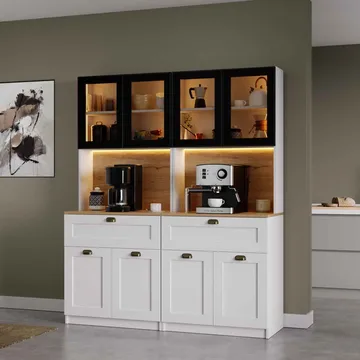 Kahvitaso Hanah Home Nero Twin 1600-226 (160 x 190 x 44 cm) valkoinen - Valkoinen - Säilytys - Kaappi - Vitriini
