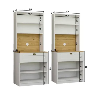 Kahvitaso Hanah Home Nero Twin 1600-226 (160 x 190 x 44 cm) valkoinen - Valkoinen - Säilytys - Kaappi - Vitriini