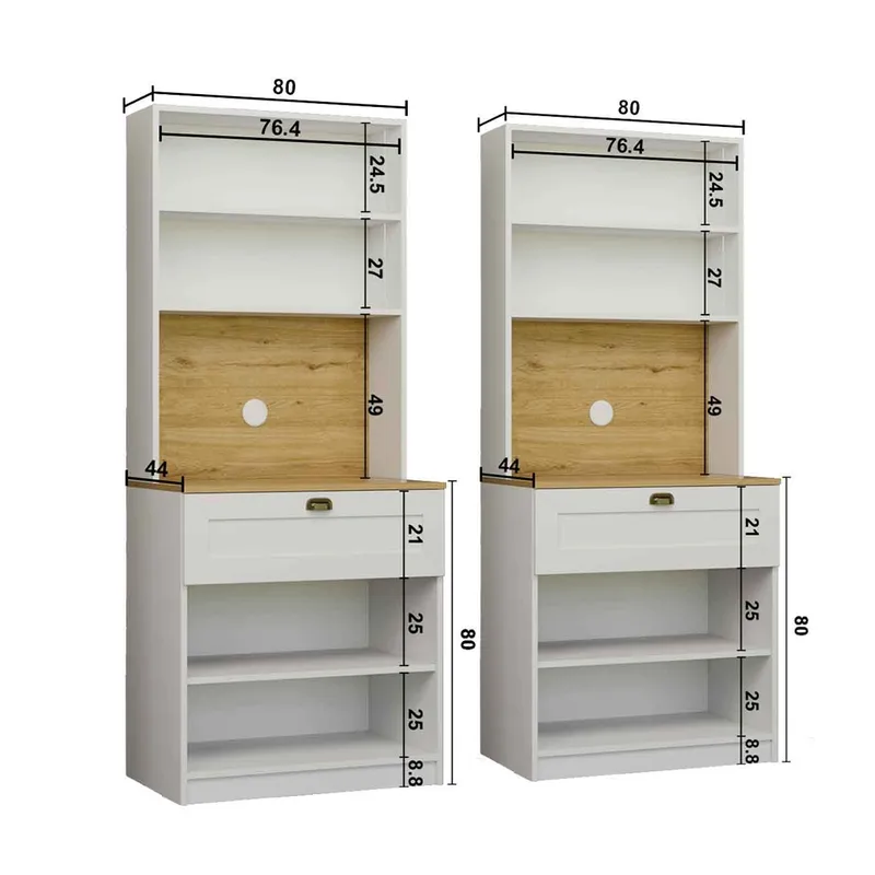 Kahvitaso Hanah Home Nero Twin 1600-226 (160 x 190 x 44 cm) valkoinen - Valkoinen - Säilytys - Kaappi - Vitriini