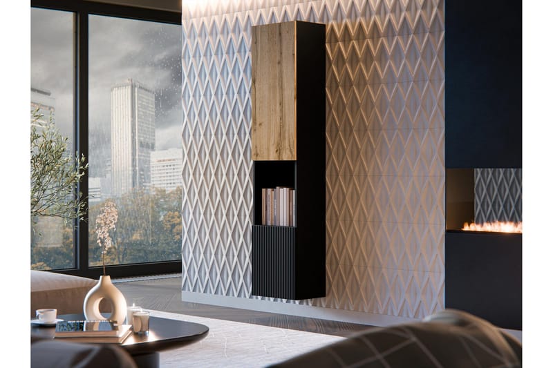 Kangana Highboard - Musta/Ruskea - Säilytys - Kaappi - Säilytyskaappi