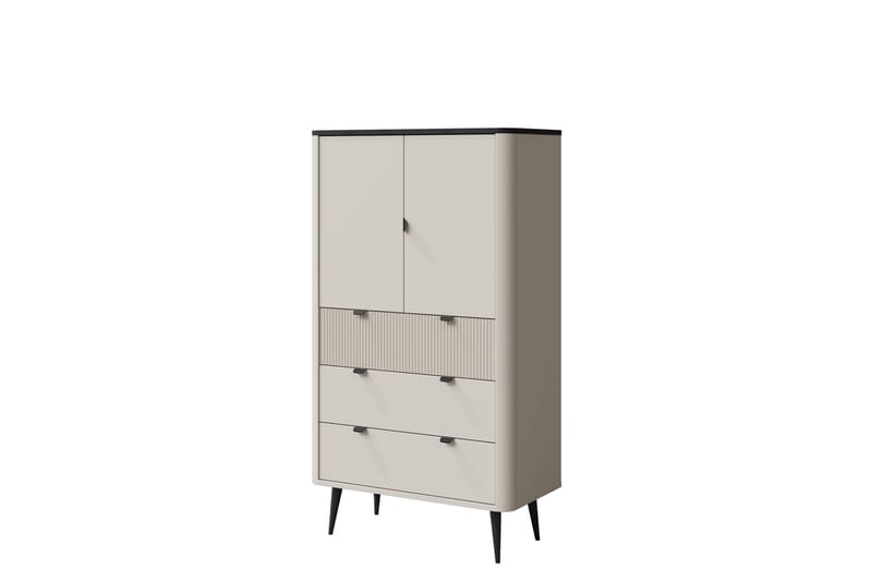 Keittiö Highboard - Beige/Harmaa - Säilytys - Kaappi - Säilytyskaappi