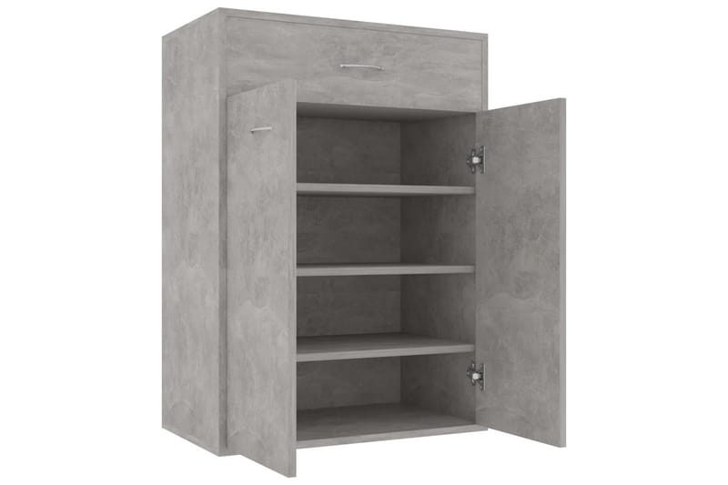 Kenkäkaappi betoninharmaa 60x35x84 cm lastulevy - Harmaa - Säilytys - Kenkäsäilytys - Kenkäkaappi