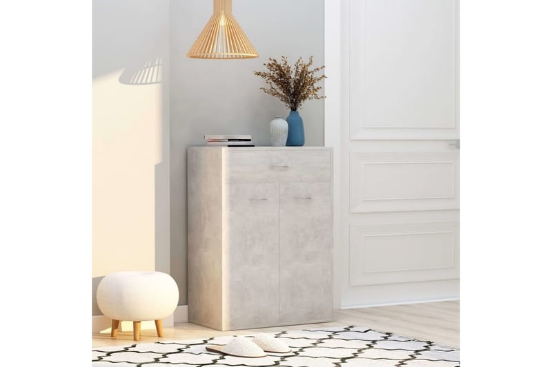 Kenkäkaappi betoninharmaa 60x35x84 cm lastulevy - Harmaa - Säilytys - Kenkäsäilytys - Kenkäkaappi