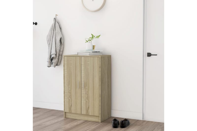 Kenkäkaappi Sonoma-tammi 60x35x92 cm lastulevy - Ruskea - Säilytys - Kenkäsäilytys - Kenkäkaappi