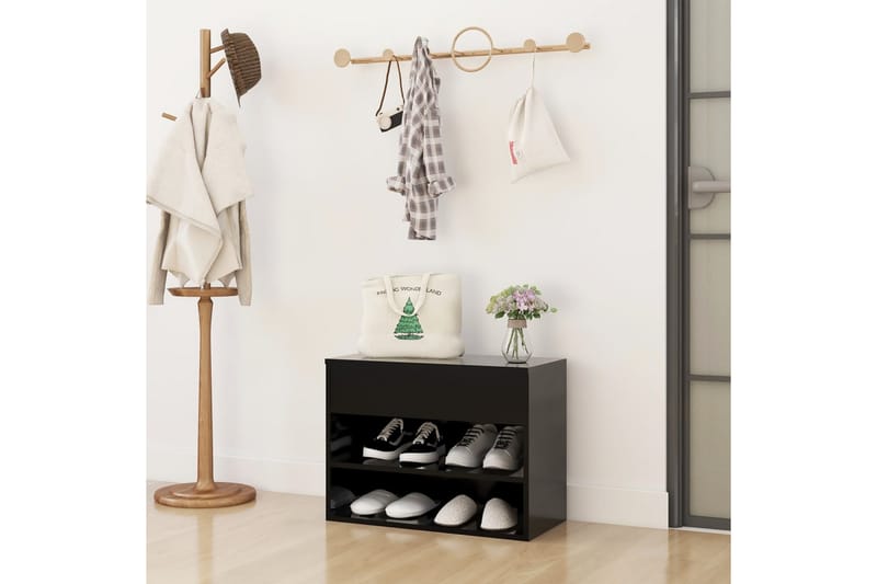 Kenkien säilytyspenkki musta 60x30x45 cm levy - Musta - Säilytys - Kenkäsäilytys - Kenkäkaappi