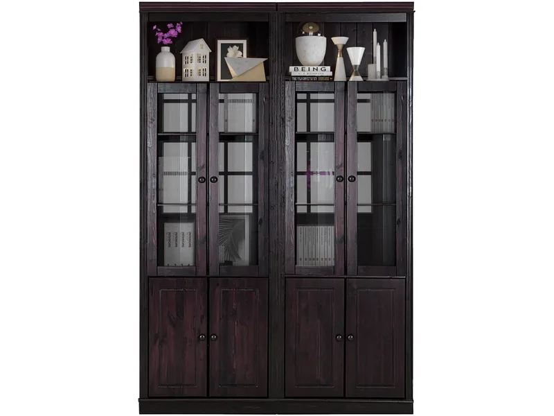 Kirjahylly Loft24 Anita Havana/lakattu - Havana/lakattu - Säilytys - Kaappi - Vitriini