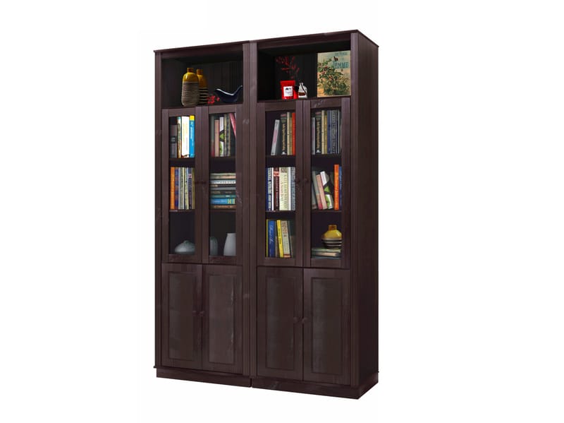 Kirjahylly Loft24 Anita Havana/lakattu - Havana/lakattu - Säilytys - Kaappi - Vitriini