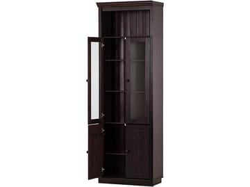 Kirjahylly Loft24 Anita Havana/lakattu - Havana/lakattu - Säilytys - Kaappi - Vitriini